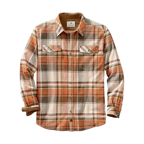 Brushed Plaid Shirt Long Sleeves Double Pockets - Brushed Plaid Shirt Long Sleeves Double Pockets - Image 6 of 23