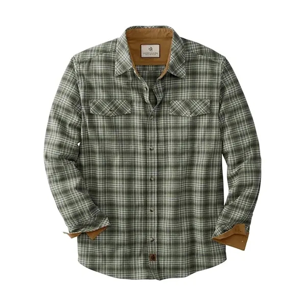 Brushed Plaid Shirt Long Sleeves Double Pockets - Brushed Plaid Shirt Long Sleeves Double Pockets - Image 7 of 23