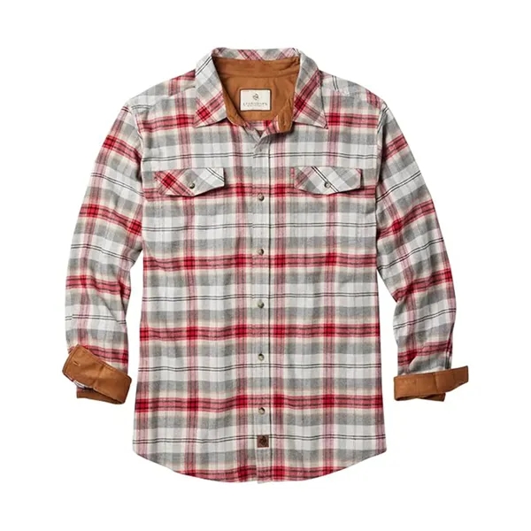 Brushed Plaid Shirt Long Sleeves Double Pockets - Brushed Plaid Shirt Long Sleeves Double Pockets - Image 8 of 23