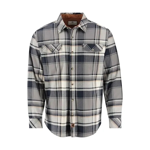 Brushed Plaid Shirt Long Sleeves Double Pockets - Brushed Plaid Shirt Long Sleeves Double Pockets - Image 10 of 23