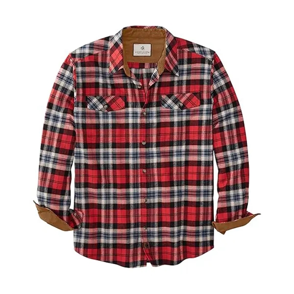 Brushed Plaid Shirt Long Sleeves Double Pockets - Brushed Plaid Shirt Long Sleeves Double Pockets - Image 11 of 23