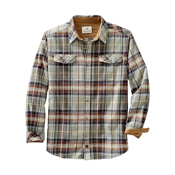 Brushed Plaid Shirt Long Sleeves Double Pockets - Brushed Plaid Shirt Long Sleeves Double Pockets - Image 12 of 23