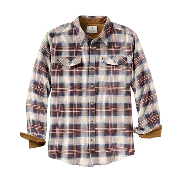 Brushed Plaid Shirt Long Sleeves Double Pockets - Brushed Plaid Shirt Long Sleeves Double Pockets - Image 14 of 23