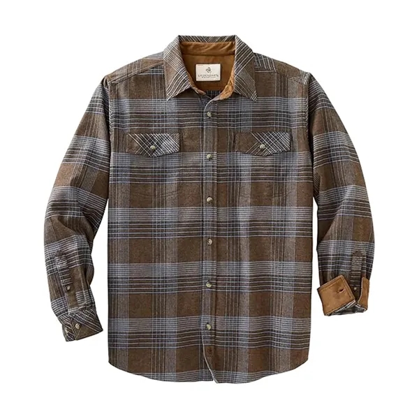 Brushed Plaid Shirt Long Sleeves Double Pockets - Brushed Plaid Shirt Long Sleeves Double Pockets - Image 16 of 23