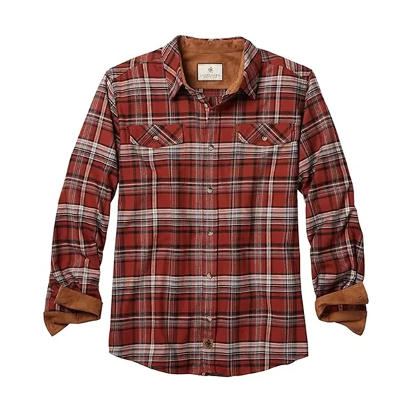 Brushed Plaid Shirt Long Sleeves Double Pockets - Brushed Plaid Shirt Long Sleeves Double Pockets - Image 17 of 23