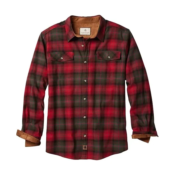Brushed Plaid Shirt Long Sleeves Double Pockets - Brushed Plaid Shirt Long Sleeves Double Pockets - Image 20 of 23