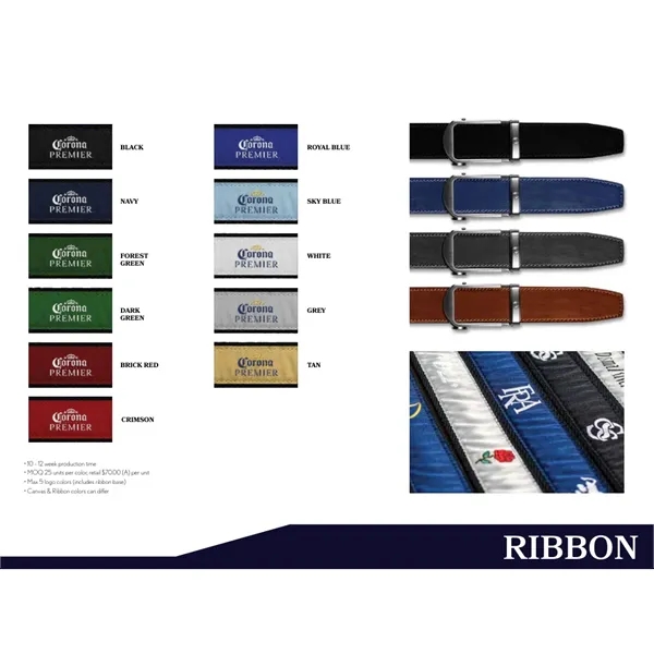 Custom Logo Ribbon Belts - Custom Logo Ribbon Belts - Image 2 of 2