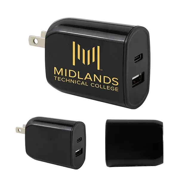 Voltcharge 2-In-1 USB And Type C Wall Charger Adapter