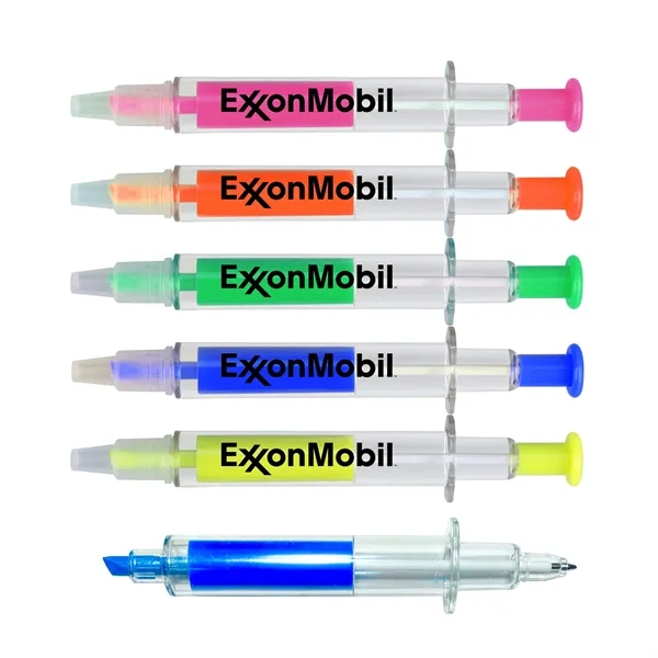 Pen and Syringe shape highlighter combo marker - Pen and Syringe shape highlighter combo marker - Image 0 of 5