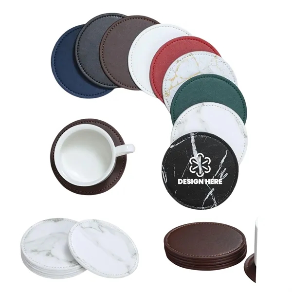 Leather Round Coaster - Leather Round Coaster - Image 0 of 1