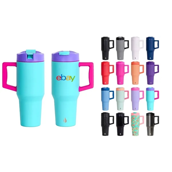 Elemental® 32oz Commuter Tumbler With Handle and Straws - Elemental® 32oz Commuter Tumbler With Handle and Straws - Image 0 of 20