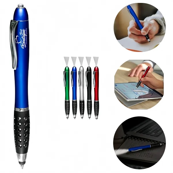 Custom Gripper Stylus Pen With Led Light - Custom Gripper Stylus Pen With Led Light - Image 0 of 2