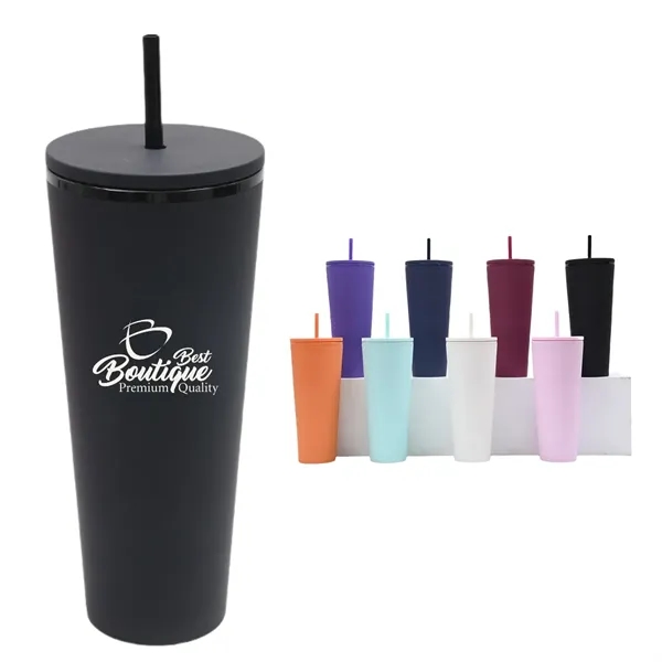 26oz Tumbler With Lid And Straw Water Bottle Cup Mug - 26oz Tumbler With Lid And Straw Water Bottle Cup Mug - Image 0 of 3