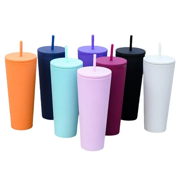 26oz Tumbler With Lid And Straw Water Bottle Cup Mug - 26oz Tumbler With Lid And Straw Water Bottle Cup Mug - Image 2 of 3