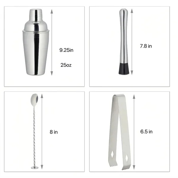 10 Piece Cocktail Shaker Set Bartender Kit Bar Tool Custom - 10 Piece Cocktail Shaker Set Bartender Kit Bar Tool Custom - Image 1 of 4