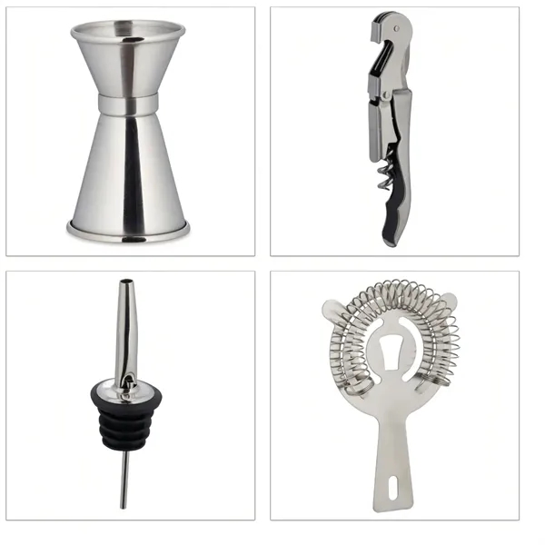 10 Piece Cocktail Shaker Set Bartender Kit Bar Tool Custom - 10 Piece Cocktail Shaker Set Bartender Kit Bar Tool Custom - Image 2 of 4