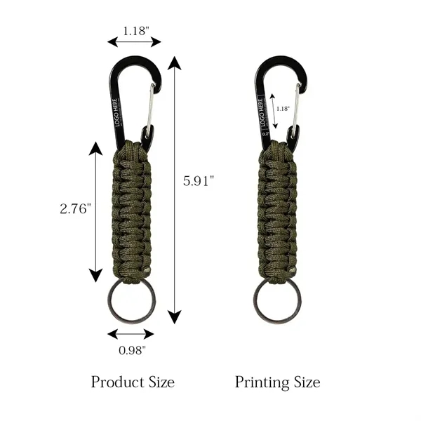 Paracord Keychain With Carabiner - Paracord Keychain With Carabiner - Image 2 of 11