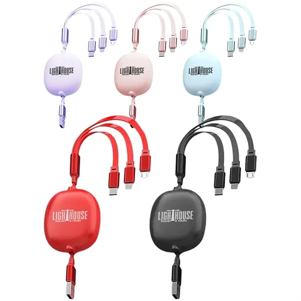 3.9ft Retractable Multi Charging Cable Cord - 3.9ft Retractable Multi Charging Cable Cord - Image 0 of 6