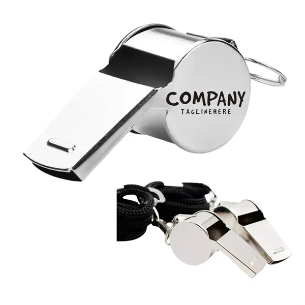Metal Whistle With Lanyard Coaches Sports Stainless Steel - Metal Whistle With Lanyard Coaches Sports Stainless Steel - Image 0 of 2