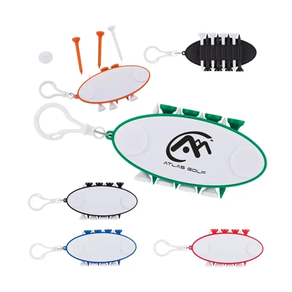 10 Piece Golf Tee Ball Marker Set Keychain - 10 Piece Golf Tee Ball Marker Set Keychain - Image 1 of 5