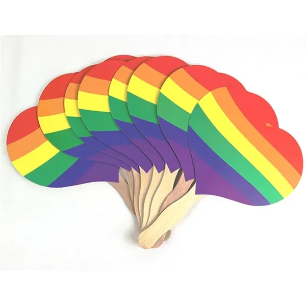 7" Valentine's Day/ LGBTQ Heart-Shaped Hand Fans - 7" Valentine's Day/ LGBTQ Heart-Shaped Hand Fans - Image 2 of 2