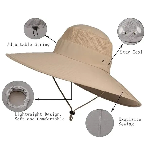Super Wide Brim Sun Hat for Men Women - Super Wide Brim Sun Hat for Men Women - Image 2 of 5