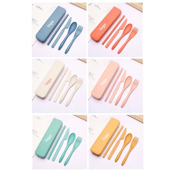 Custom Eco-Friendly Wheat Straw Cutlery Set - Custom Eco-Friendly Wheat Straw Cutlery Set - Image 0 of 3