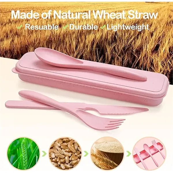 Custom Eco-Friendly Wheat Straw Cutlery Set - Custom Eco-Friendly Wheat Straw Cutlery Set - Image 1 of 3