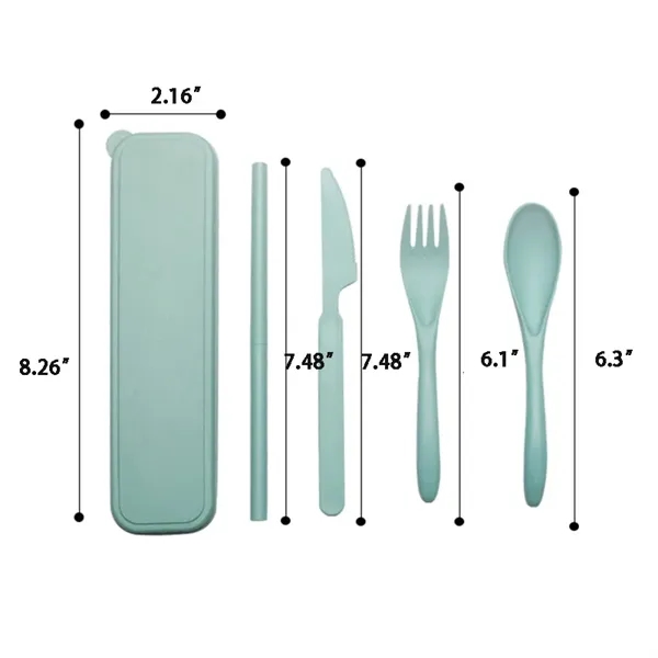Custom Eco-Friendly Wheat Straw Cutlery Set - Custom Eco-Friendly Wheat Straw Cutlery Set - Image 2 of 3