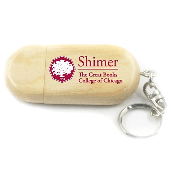 Kenai Wood USB Flash Drive w/ Key Ring - Kenai Wood USB Flash Drive w/ Key Ring - Image 0 of 11