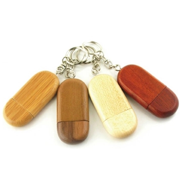 Kenai Wood USB Flash Drive w/ Key Ring - Kenai Wood USB Flash Drive w/ Key Ring - Image 3 of 11