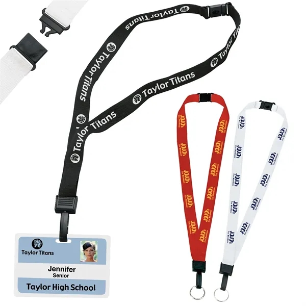 3/4" Breakaway Lanyard with Key Ring - 3/4" Breakaway Lanyard with Key Ring - Image 1 of 4