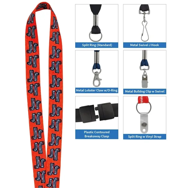 1" Fine-Print Lanyard - 1" Fine-Print Lanyard - Image 1 of 2