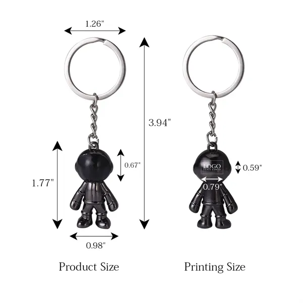 Metal 3D Astronaut Key Chain Pendant - Metal 3D Astronaut Key Chain Pendant - Image 2 of 8