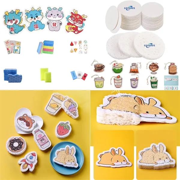 Natural Printed Scratch-Free Microfiber Wood Pulp Sponge - Natural Printed Scratch-Free Microfiber Wood Pulp Sponge - Image 0 of 0
