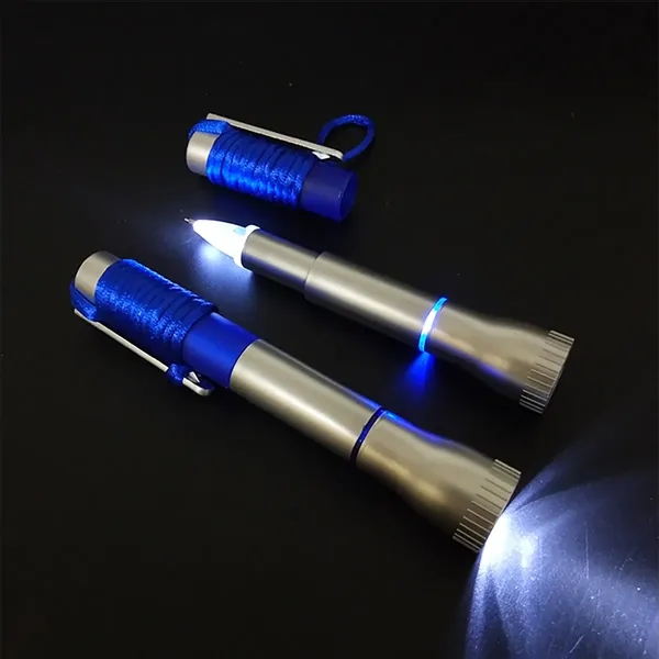 LED Light-Up Black Ink Pen with Necklace - LED Light-Up Black Ink Pen with Necklace - Image 1 of 4