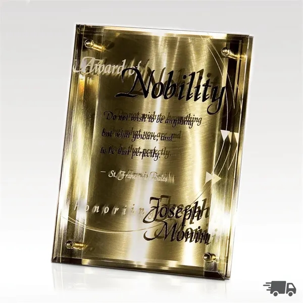 Bronze Reflections - Polished Metal & Glass Wall Plaque