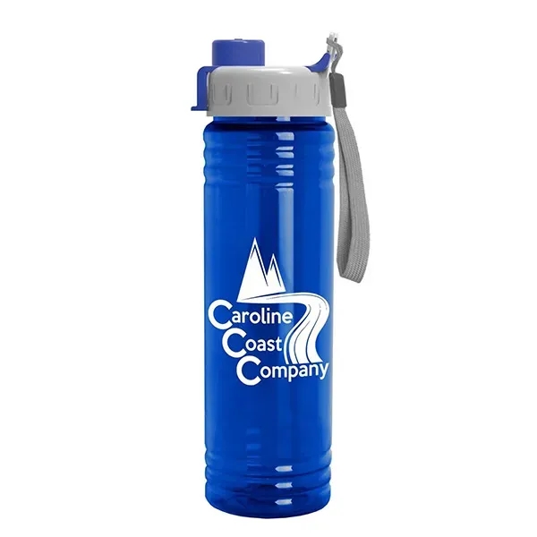 24 oz. Slim Fit UpCycle RPET Bottles with Quick Snap Lid - 24 oz. Slim Fit UpCycle RPET Bottles with Quick Snap Lid - Image 1 of 4