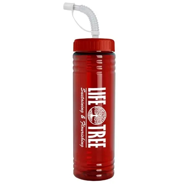 24 oz. Slim Fit UpCycle RPET Bottle with Straw Lid - 24 oz. Slim Fit UpCycle RPET Bottle with Straw Lid - Image 3 of 4