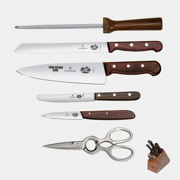Swiss Army -Victorinox® German Made 7-Piece Wood Block Knife - Swiss Army -Victorinox® German Made 7-Piece Wood Block Knife - Image 0 of 3