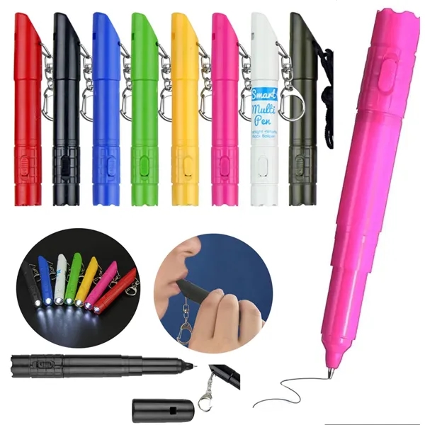Ballpoint Pen with Keychain and LED - Ballpoint Pen with Keychain and LED - Image 0 of 2