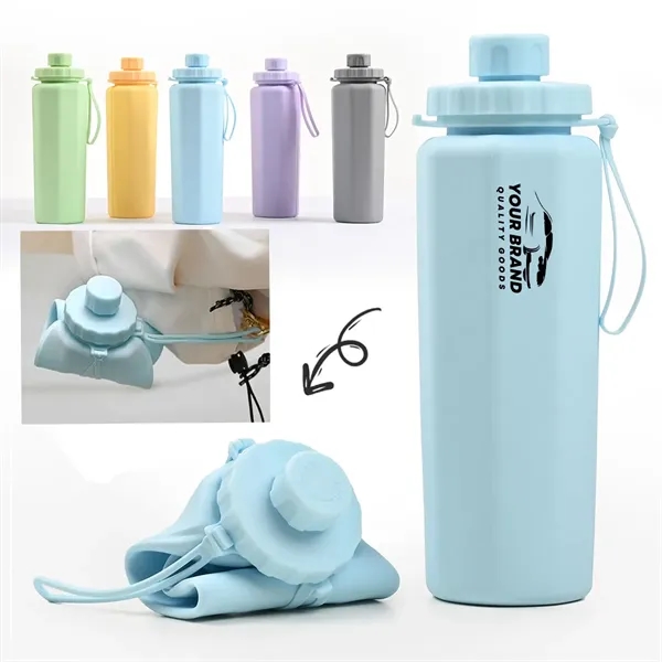 20Oz. Foldable Travel Drinking Tumbler Silicone Water Bottle - 20Oz. Foldable Travel Drinking Tumbler Silicone Water Bottle - Image 0 of 3