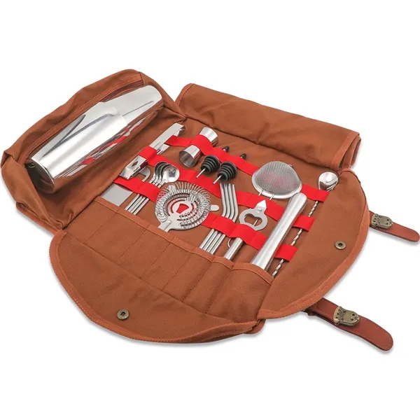 Travel Bartender Kit W/20 Piece Cocktail Shaker Portable Bag - Travel Bartender Kit W/20 Piece Cocktail Shaker Portable Bag - Image 1 of 5
