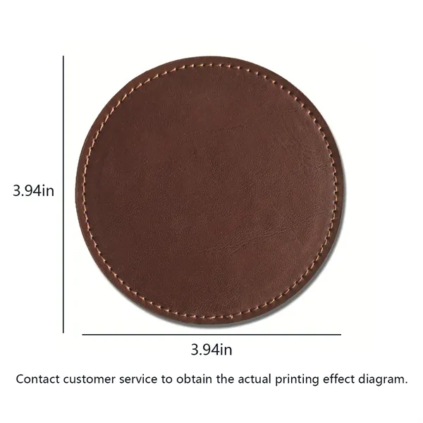 Personalized Leather round Coaster Home Decorwedding Favors - Personalized Leather round Coaster Home Decorwedding Favors - Image 1 of 3