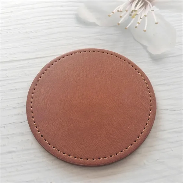 Personalized Leather round Coaster Home Decorwedding Favors - Personalized Leather round Coaster Home Decorwedding Favors - Image 2 of 3