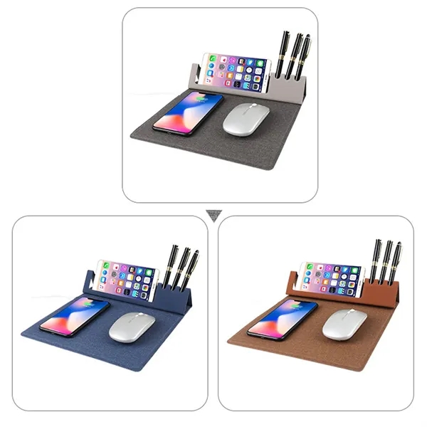 Wireless Charging Gaming Mouse Pad Foldable for Office Home - Wireless Charging Gaming Mouse Pad Foldable for Office Home - Image 6 of 8
