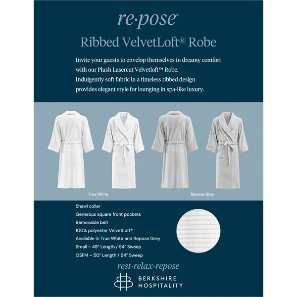 Berkshire Repose ™  Ribbed VelvetLoft® Robe - Grey - Berkshire Repose ™  Ribbed VelvetLoft® Robe - Grey - Image 2 of 2