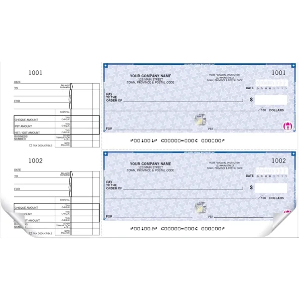 High Security 2-To-A-Page Cheques - High Security 2-To-A-Page Cheques - Image 0 of 2