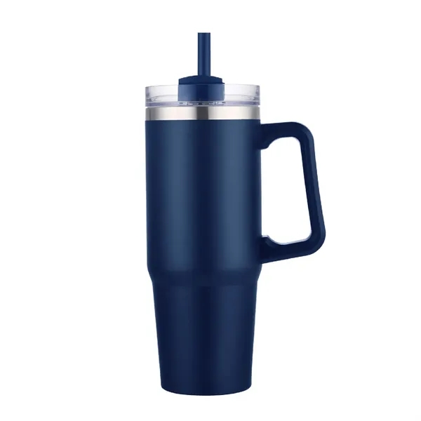 30 oz. Vacuum Stainless Steel Travel Mug w/ Handle & Straw - 30 oz. Vacuum Stainless Steel Travel Mug w/ Handle & Straw - Image 17 of 19