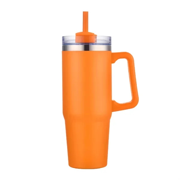 30 oz. Vacuum Stainless Steel Travel Mug w/ Handle & Straw - 30 oz. Vacuum Stainless Steel Travel Mug w/ Handle & Straw - Image 18 of 19